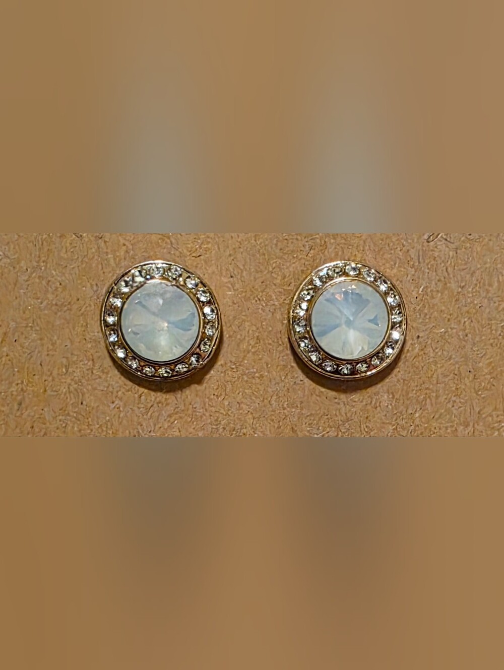 Opalescent Crystal Halo Stud Earrings